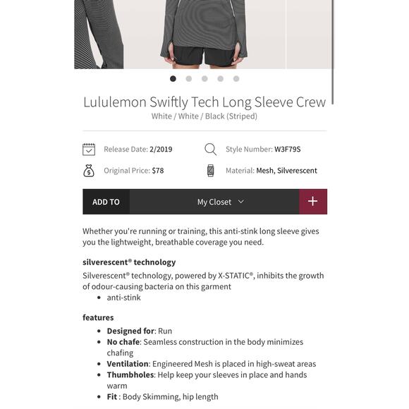 Lululemon Women’s Swiftly Tech Long Sleeve Crew Size 8 - Picture 9 of 9